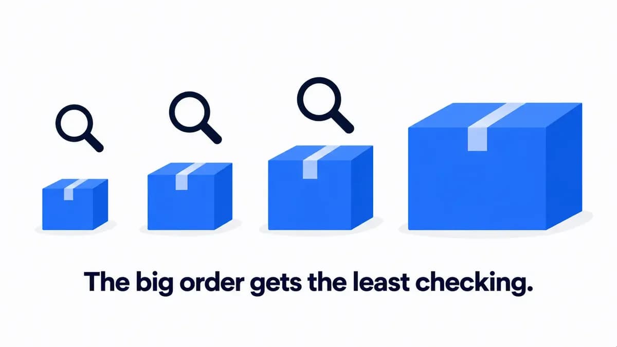 Why to verify an electronics wholesaler again before a large order: small orders checked, the big one not