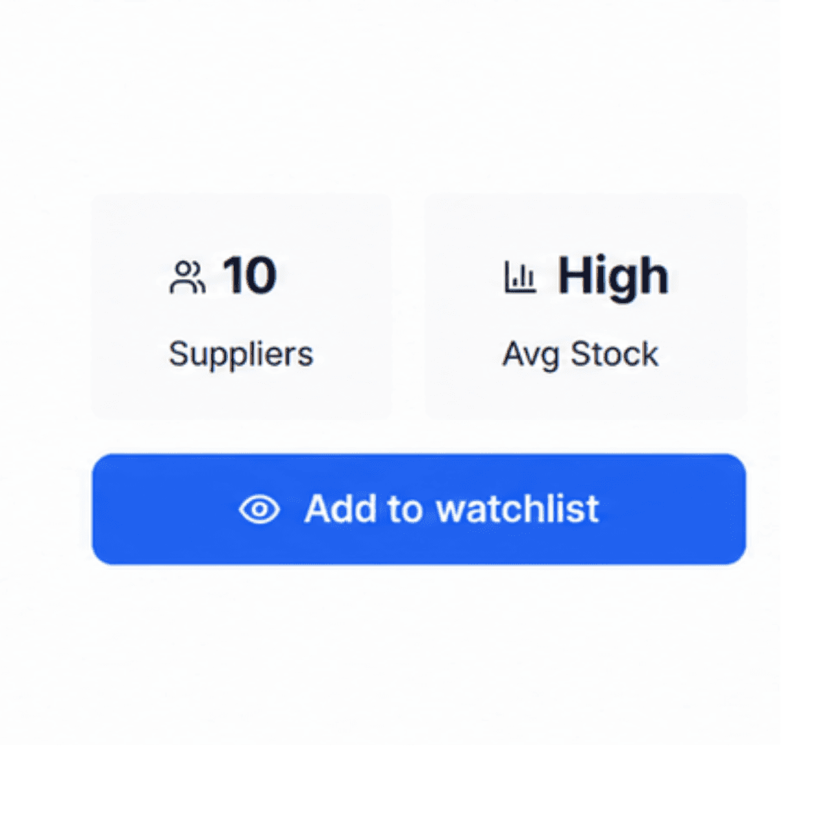 Add to Watchlist button on a B2B Supplier Hub product page