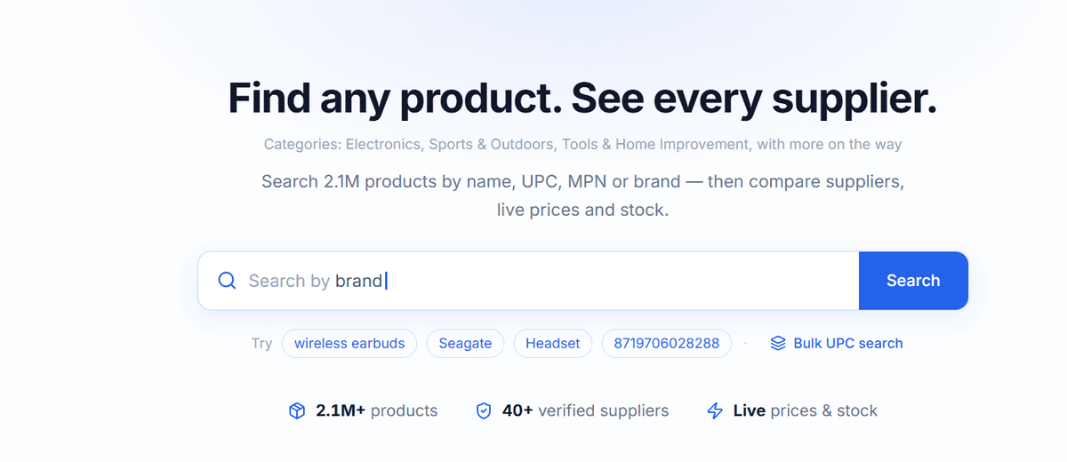 Search Any UPC on B2B Supplier Hub and Find Distributors